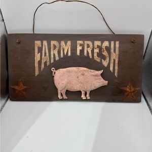 Farm Fresh Pig Rustic Farmhouse Wall Sign